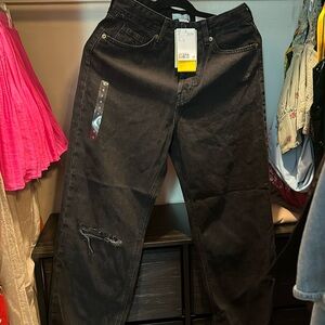 NWT H&M Black straight denim jeans size 6